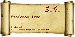 Stefanov Irma névjegykártya