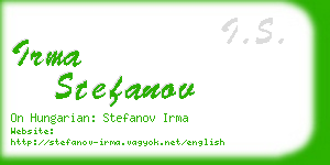 irma stefanov business card